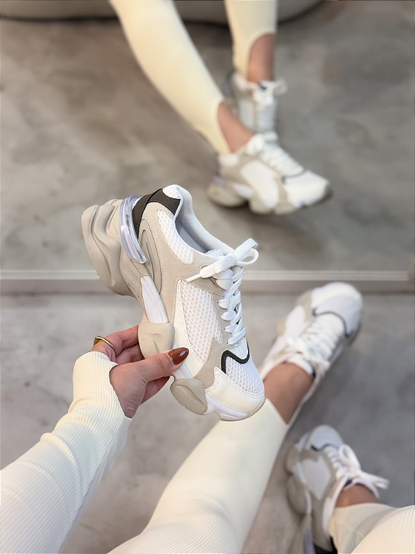 Tênis Feminino Nic clássico Branco/bege