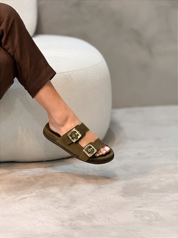 Birken Feminina Suelen Verde oliva camurça