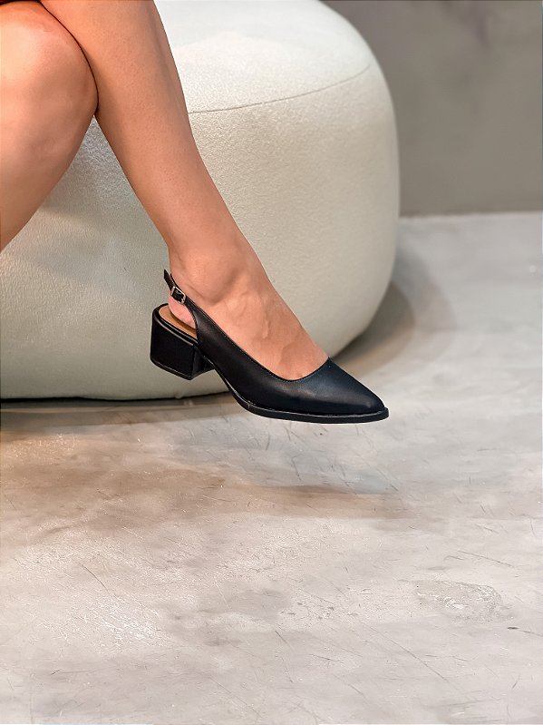 Slingback Feminino Nanda Preto