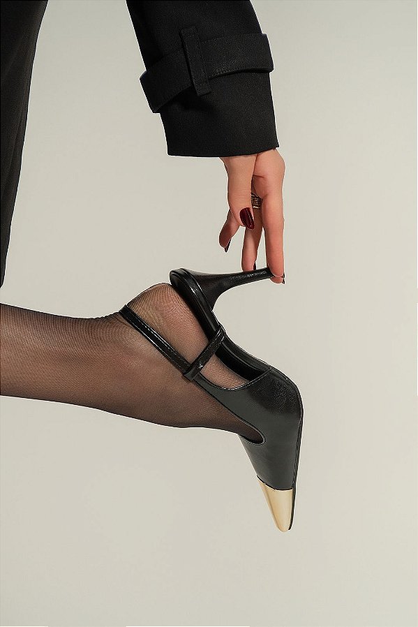 Slingback Feminino Laurent Preto