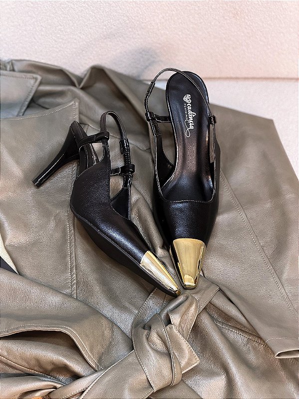 Slingback Feminino Laurent Preto