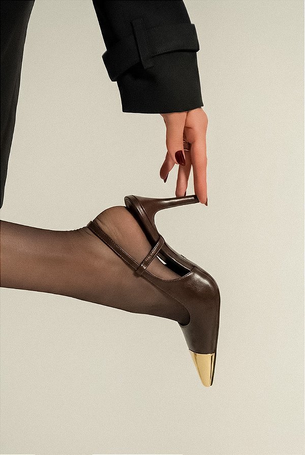 Slingback Feminino Laurent Marrom