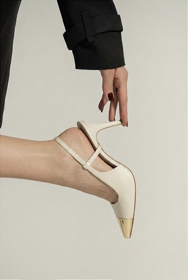 Slingback Feminino Laurent Off-white