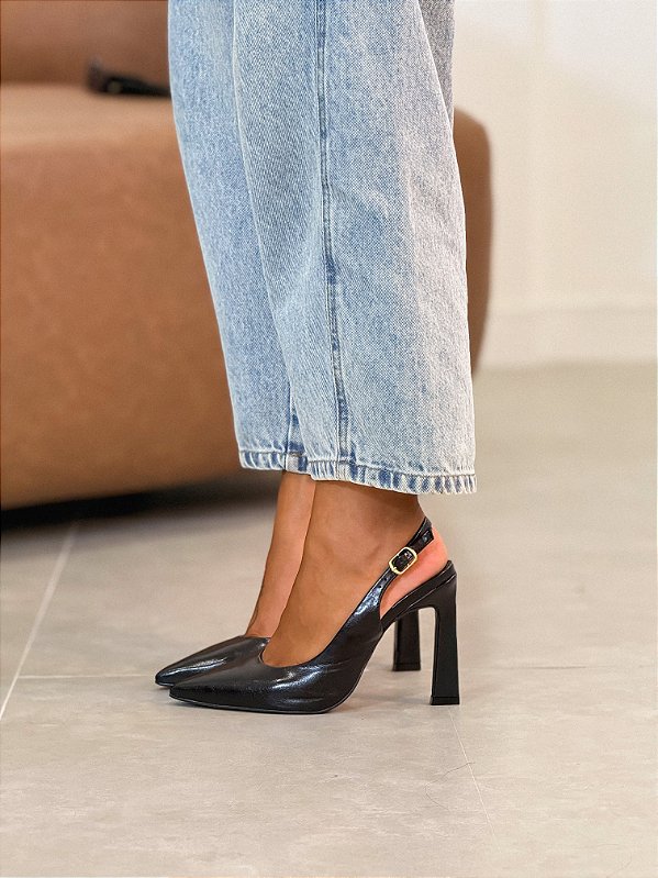 Slingback Feminino Louise Preto