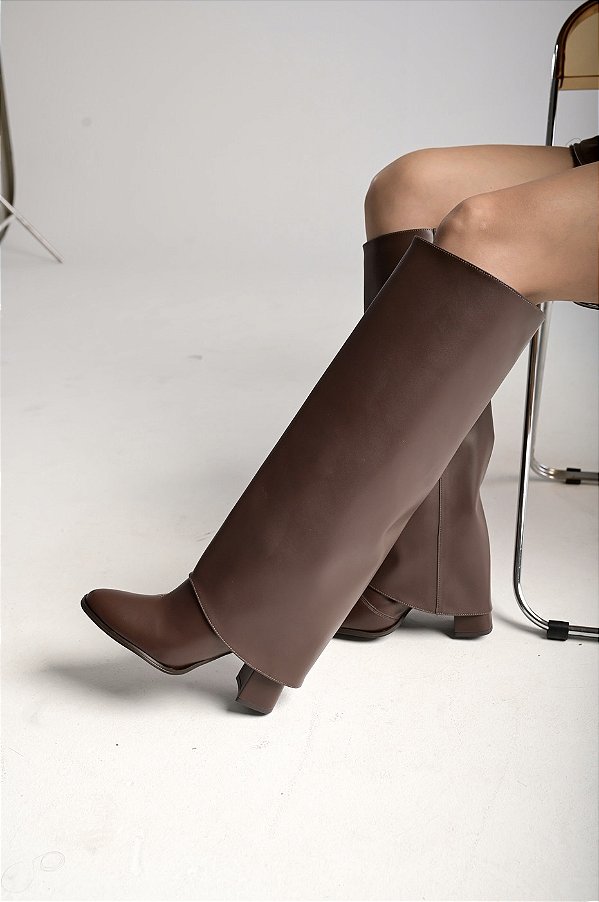 Bota Feminina Holly Marrom com Capa removível