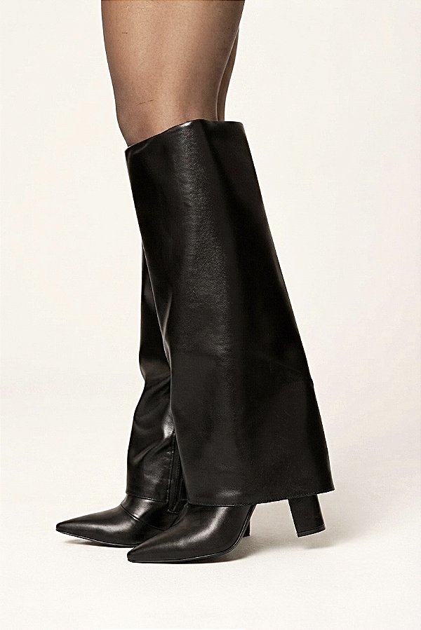 Bota Feminina Samira Capa cano Alto Preta