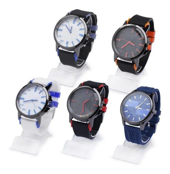 Kit 10 Relógios Masculinos em Silicone + Caixas