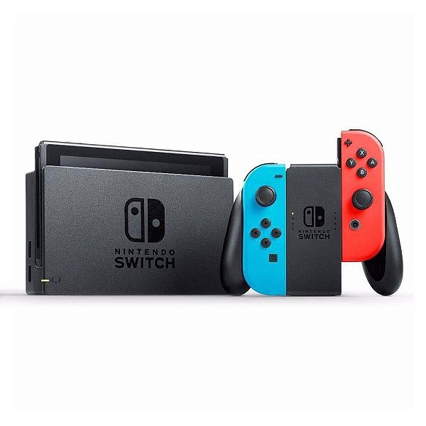 Nintendo Switch - Azul Neon e Vermelho Neon (Usado)