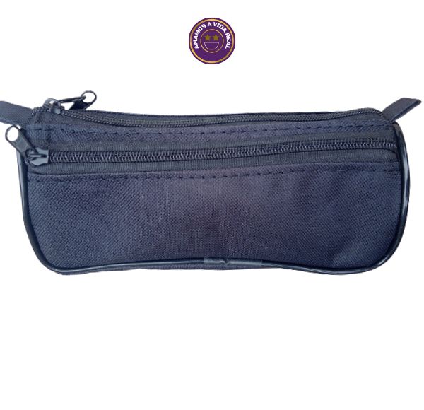 ESTOJO ESCOLAR  PRETO NYLON 600 - AMAMOS A VIDA REAL