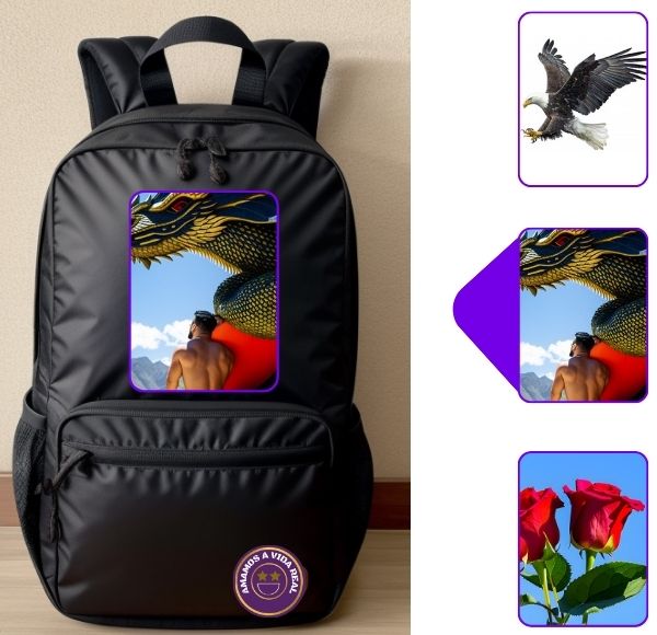 MOCHILA PERSONALIZADA NA IMAGEM-AMAMOS A VIDA REAL (DO BRASIL)