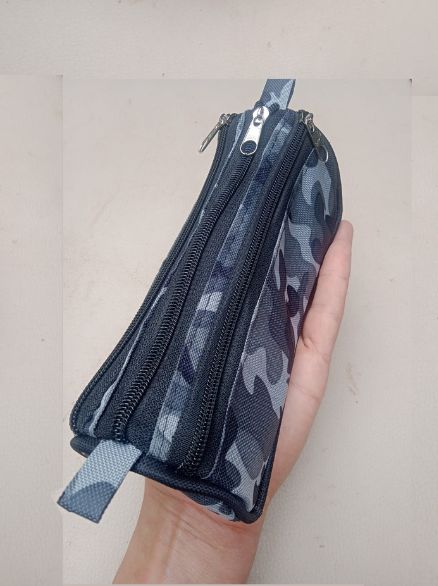 ESTOJO ESCOLAR CAMUFLADO CINZA  - AMAMOS A VIDA REAL