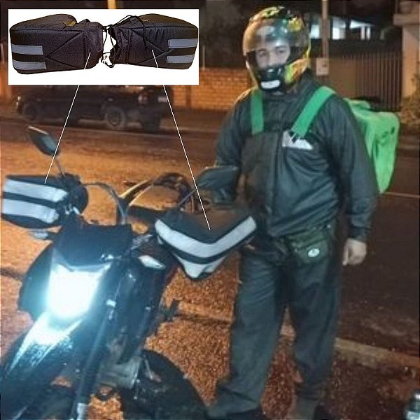 LUVAS FIXAS NA MOTO MANGA CURTA - MESMA PROTEÇÃO MENOS MANGA. MÃOS LIVRES EM QUALQUER CLIMA