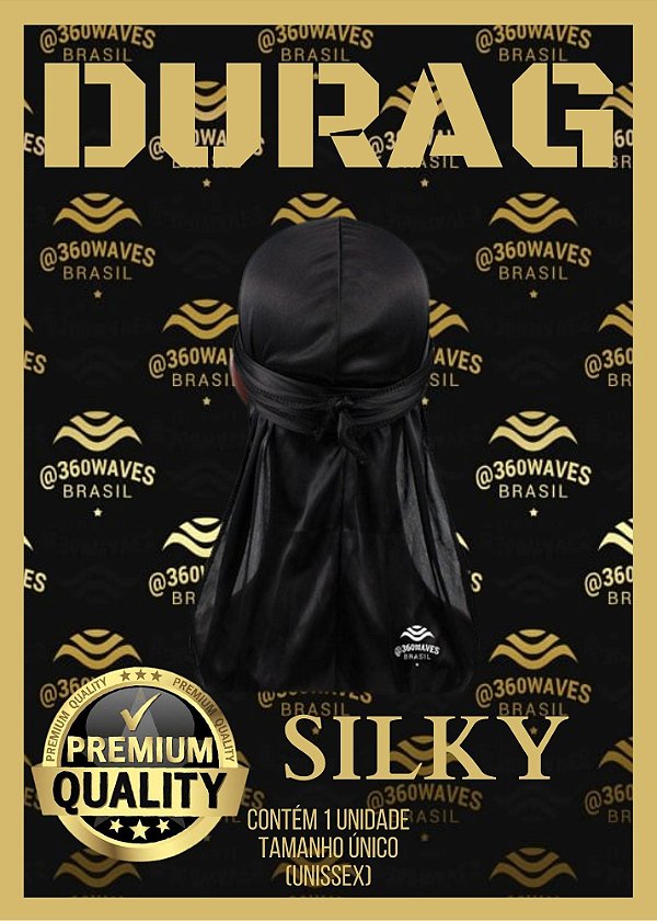 Durag de Silky Preta - Produtos para Waves