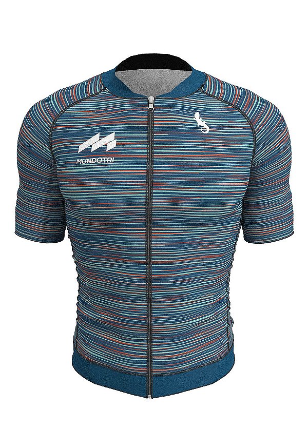 Camisa De Ciclismo Masculino MUNDOTRI Mescla Azul