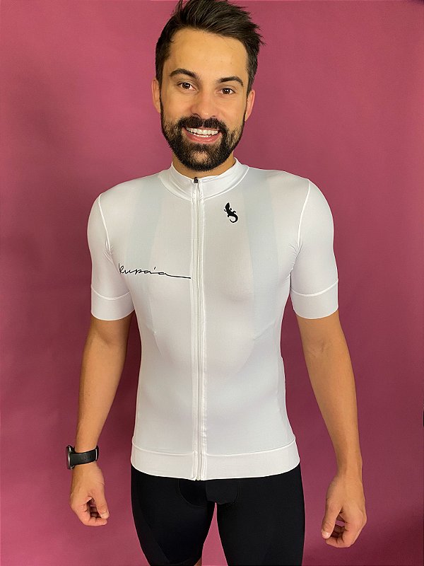 Camisa De Ciclismo Masculino Premium White