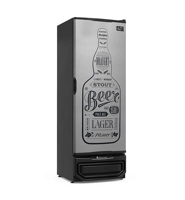 Cervejeira Porta Inox Corpo Preto GRBA 400GW Gelopar