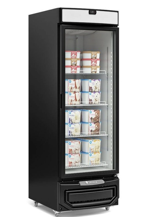Freezer Conservador Vertical Porta de Vidro GFI-57LP PR 220v Gelopar