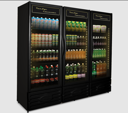 Expositor Vertical 3 Portas Erv-1300 Preto New Age 220v Conservex