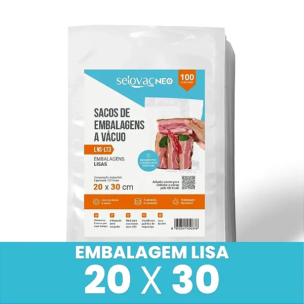 Sacos de Embalagens a Vácuo 20x30 LNS-GT3 100und Selovac Neo