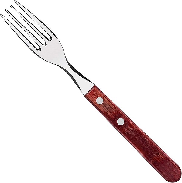 Garfo de Mesa Lâmina em Aço Inox Cabo em Madeira Polywood 21102470 Vermelho Tramontina