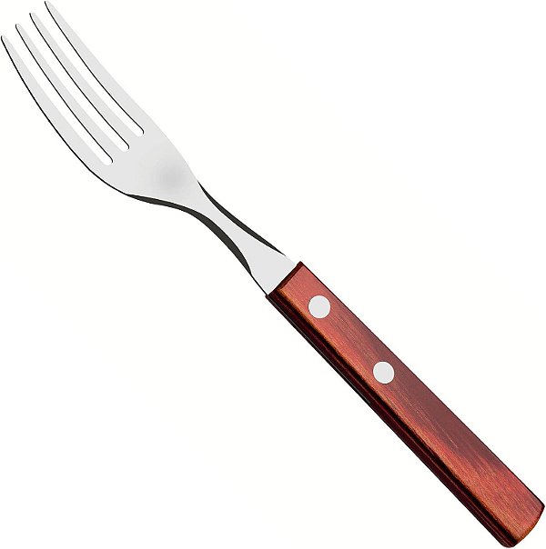 Garfo de Sobremesa Lâmina em Aço Inox Cabo em Madeira Polywood 21105470 Vermelho
