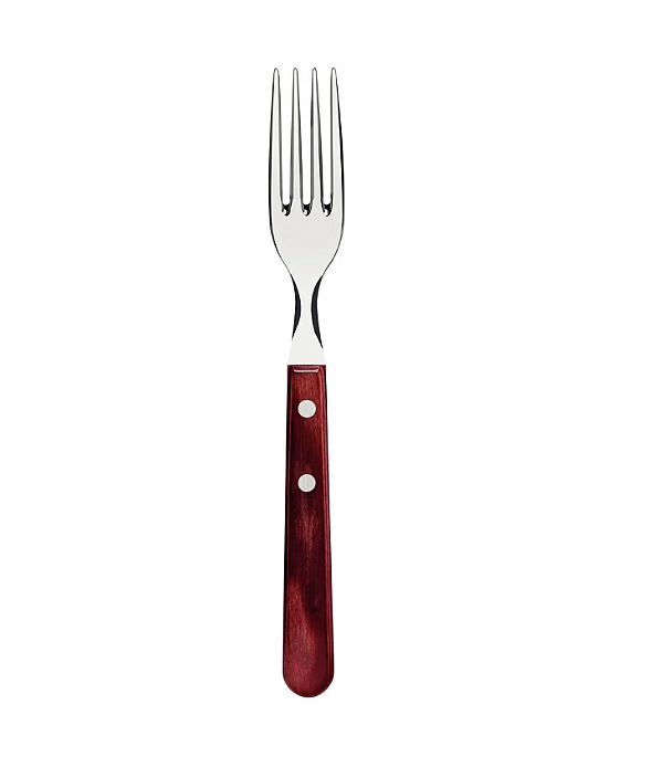 Garfo Jumbo Churrasco Lâmina Aço Inox Cabo de Madeira Polywood Vermelho 21136070 Tramontina