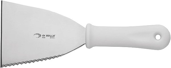 Espatula Serrilhada Inox Cabo Injetado Branco 180414 Di Solle
