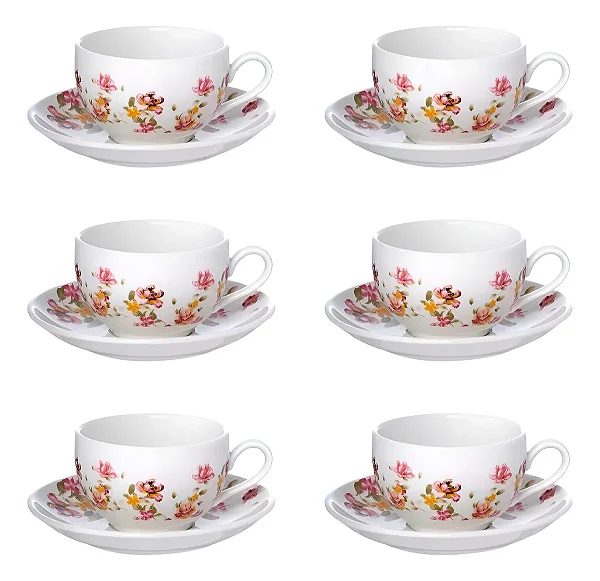 Xícara de Chá 160ml Le Jardim 6 Peças JGCH062 Hauskraft