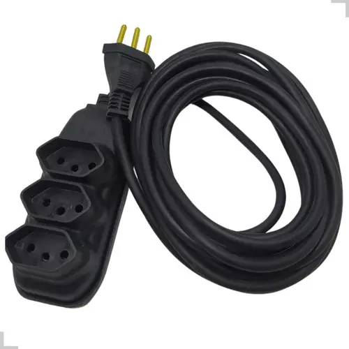 Extenção Multipla Tripla Cabo 3x0,75mm 3 Metros LiderPlus