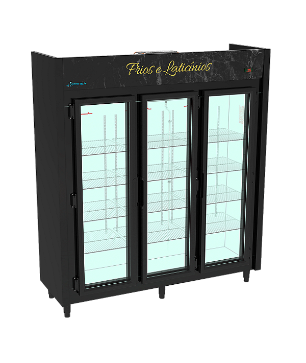 Expositor Auto Serviço Linha Blanc Preto 3 Portas 220v K3331 1240 Litros Kofisa