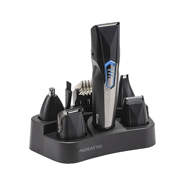 Aparador de Pelos 6 em 1 Preto Bivolt AP-03 Agratto