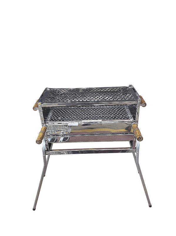 Churrasqueira Espeto Grill 60 cm Inox 72x96x45 Duas Grelhas House Grill