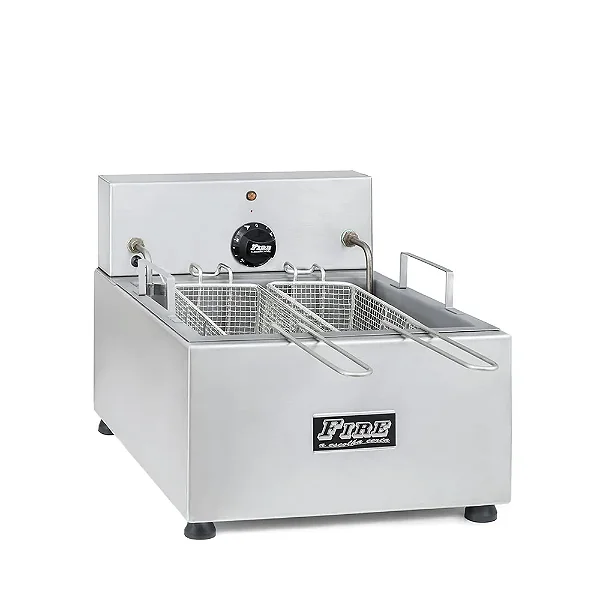 Fritador Elétrico Duplo Cestos Sparados Inox Escovado FE/DE 6000w 220v Fire