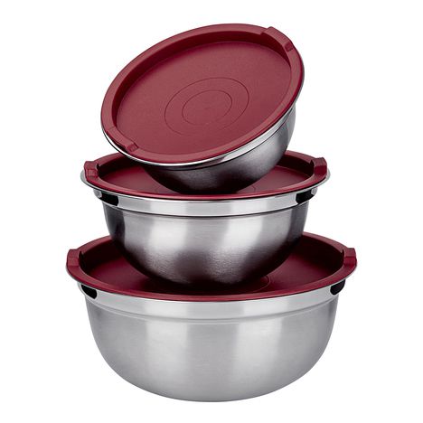 Conjunto 3 potes inox com tampa Euro
