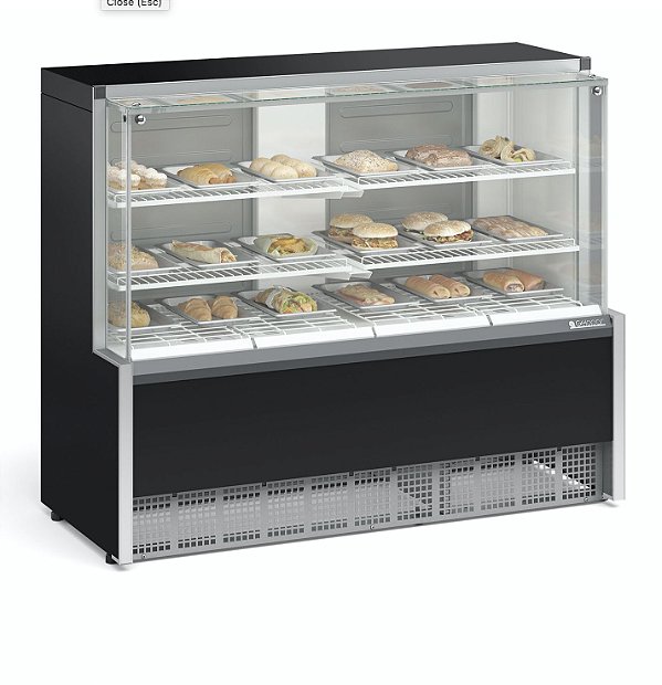 Vitrine Estufa com Bandejas Linha Aurora MEQA 140RPR 220v Gelopar