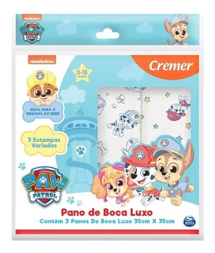 PANO BOCA 35X35cm PATRULHA CANINA PCT C/3UN