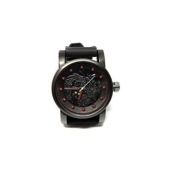 Relógio Dark face Preto com Detalhes em Vermelho - RLPD2020