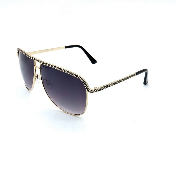 Óculos Solar Prorider Dourado Detalhado Com Lente Degradê Fumê  - B88-50