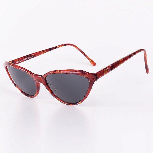 Óculos Solar Robert La Roche Retrô Marrom Mesclado com Lentes Fumê - LR326C1
