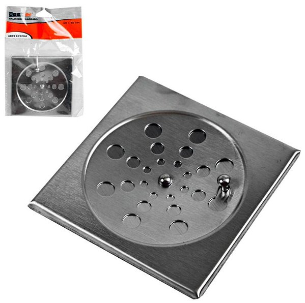 Ralo Grelha De Inox Quadrado 9,4cm x 9,4cm Bestfer