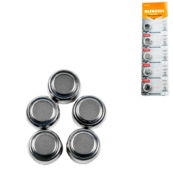Bateria Alcalina Botão 1,5V AG13 / LR44 C5 Alfacel - 1 unidade