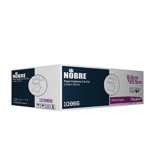Papel higienico cai cai c/6000fls. 9,6x20,5cm (caixa/celulose virgem/folha dupla) - NOBRE