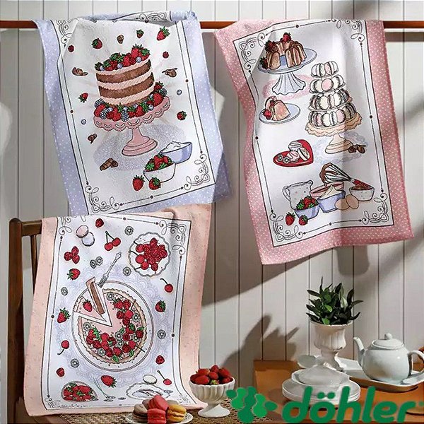Pano de prato felpudo estampado DOHLER 45cm x 65cm - DOCURA