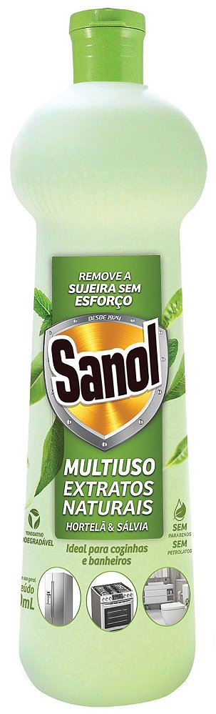 MULTIUSO SANOL EXTRATOS NATURAIS HORTELA E SALVIA 500ML