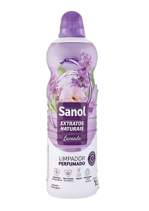 LIMPADOR PERFUMADO SANOL EXTRATOS NATURAIS LAVANDA 1L