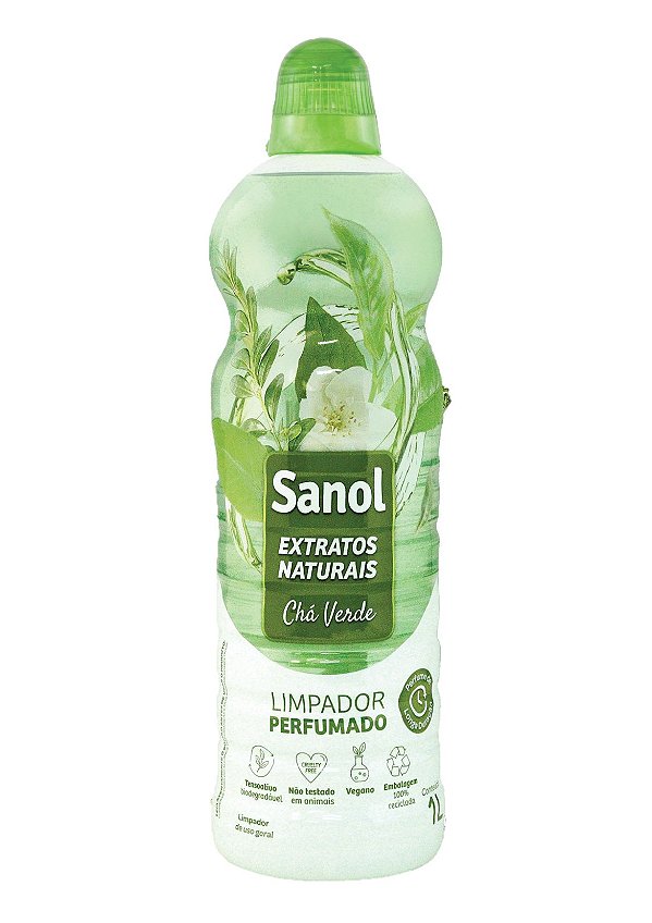 LIMPADOR PERFUMADO SANOL EXTRATOS NATURAIS CHA VERDE 1L