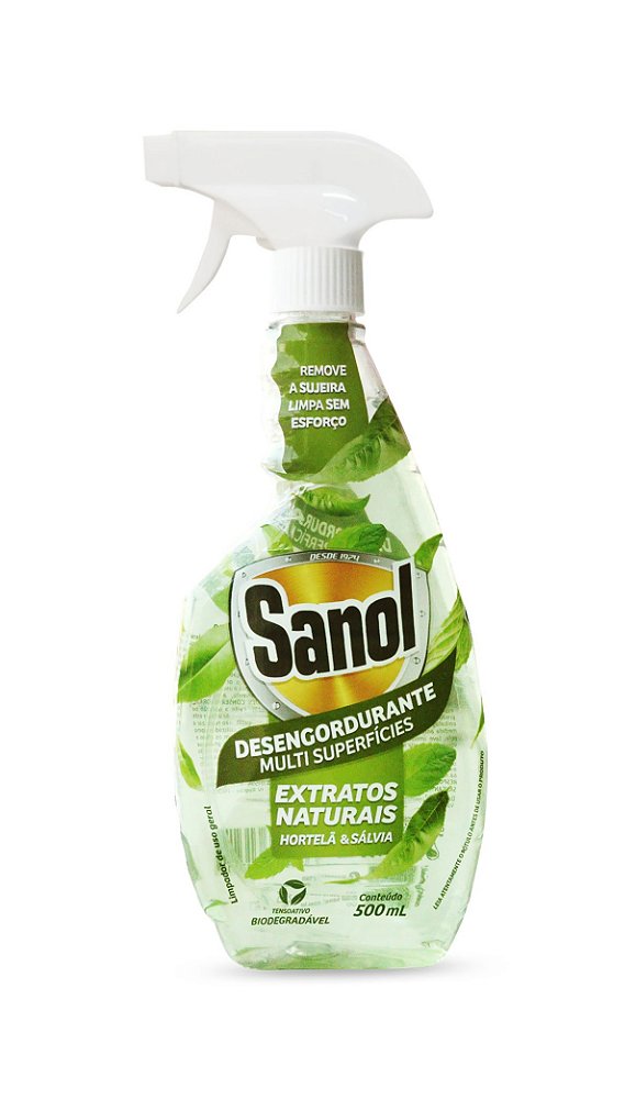 DESENGORDURANTE SANOL EXTRATOS NATURAIS HORTELA E SALVIA GATILHO 500ML