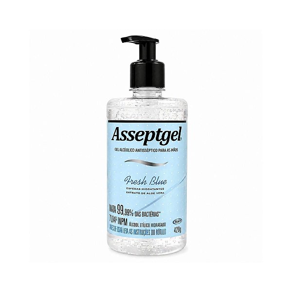 Gel Antisséptico Fresh Blue e Aloe Vera 420g Asseptgel Start