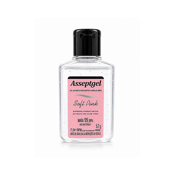 Gel Antisséptico Soft Pink e Aloe Vera 52g Asseptgel Start