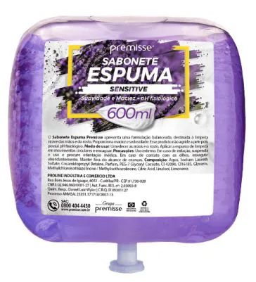 SABONETE ESPUMA SENSITIVE 600ML INVOQ PREMISSE